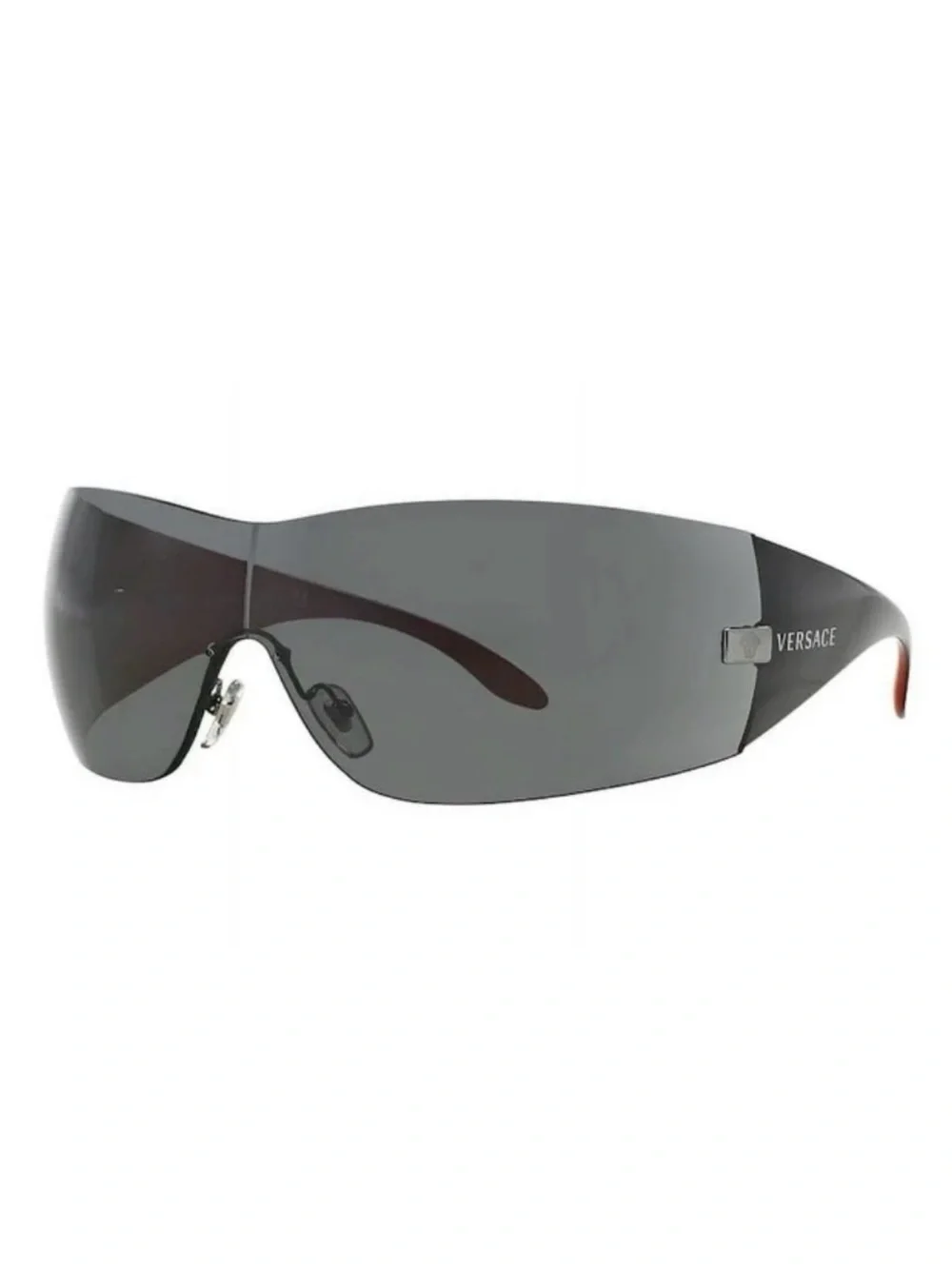 New Versace VE2054 100187 Oversized Shield Sunglasses in Black Authentic